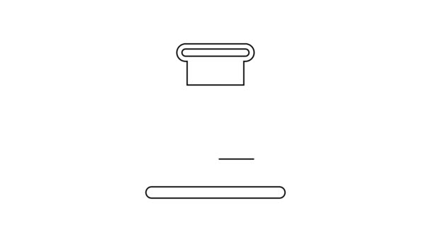 Zwarte lijn Inkwell pictogram geïsoleerd op witte achtergrond. 4K Video motion grafische animatie — Stockvideo