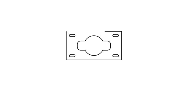 Linea nera Impila l'icona di contanti di carta moneta isolata su sfondo bianco. Banconote metalliche. Valuta Bill. Animazione grafica 4K Video motion — Video Stock