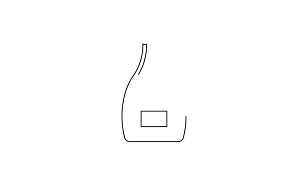 Черная линия Соус бутылку значок изолирован на белом фоне. Кетчуп, горчица и майонезные бутылки с соусом для быстрого питания. Видеографическая анимация 4K — стоковое видео