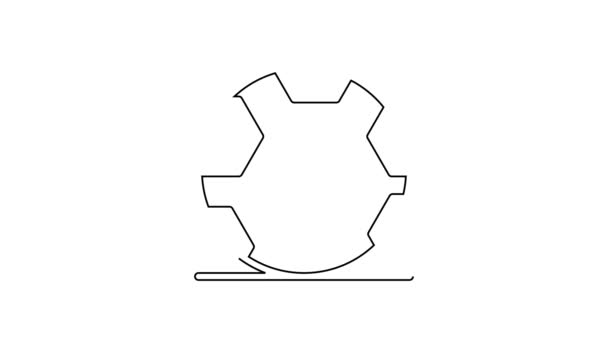 黑线足球图标孤立在白色背景。运动器材。4K视频运动图形动画 — 图库视频影像