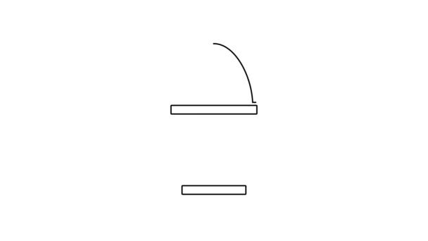 Czarna linia Kurczak jaj na stoisku ikona izolowane na białym tle. 4K Animacja graficzna ruchu wideo — Wideo stockowe