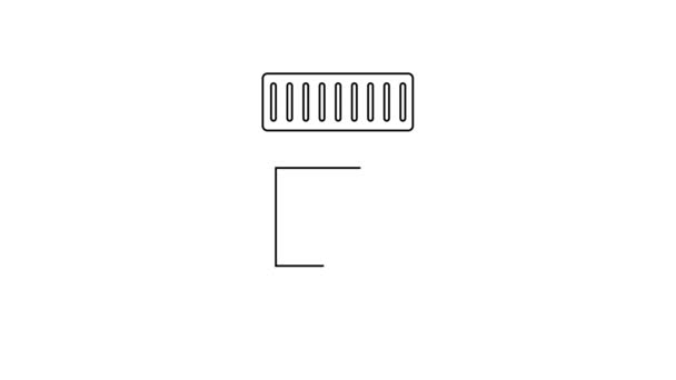 Línea negra Icono de la píldora durmiente aislado sobre fondo blanco. Animación gráfica de vídeo 4K — Vídeo de stock