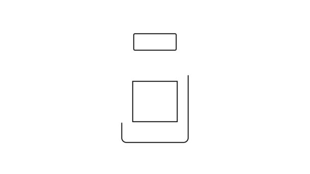 Línea negra Icono de la píldora durmiente aislado sobre fondo blanco. Animación gráfica de vídeo 4K — Vídeos de Stock