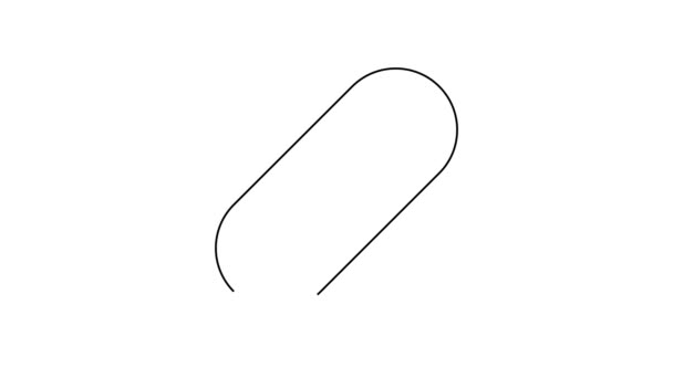 Línea negra Icono de la píldora durmiente aislado sobre fondo blanco. Animación gráfica de vídeo 4K — Vídeos de Stock