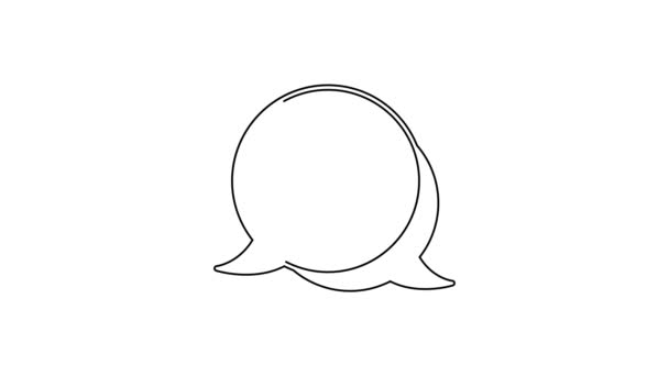 Black line Sleepy icon isolated on white background. Sleepy zzz talk bubble. 4K Video motion graphic animation — 图库视频影像