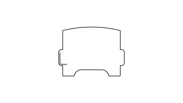 Línea negra Cama grande para dos o una persona icono aislado sobre fondo blanco. Animación gráfica de vídeo 4K — Vídeo de stock