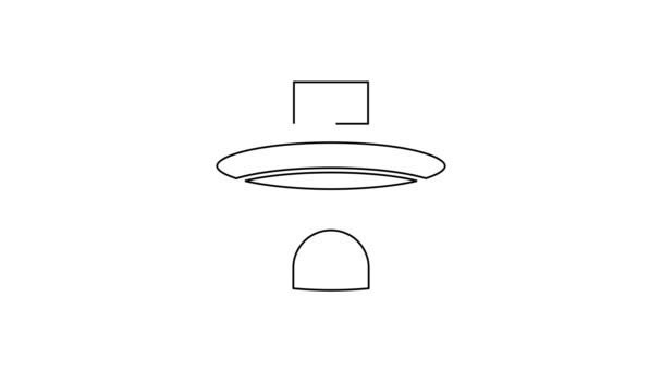 Ligne noire Icône du stade isolé sur fond blanc. Symbole de l'arène. Animation graphique de mouvement vidéo 4K — Video