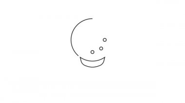 Tee ikonundaki siyah çizgi golf topu beyaz arka planda izole edildi. 4K Video hareketli grafik canlandırması