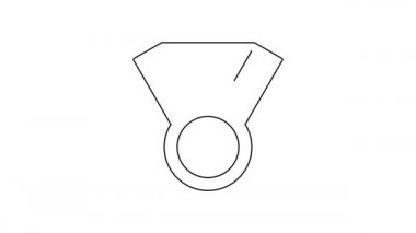 Beyaz arkaplanda siyah çizgi madalyası ikonu izole edildi. Kazanan sembol. 4K Video hareketli grafik canlandırması