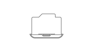 Siyah çizgi Çevrimiçi Sınav, Test, Araştırma veya Kontrol Listesi simgesi beyaz arkaplanda izole edildi. Sınav listesi. E-eğitim konsepti. 4K Video hareketli grafik canlandırması