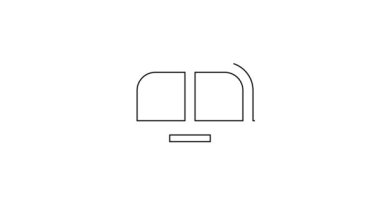 Siyah çizgi atlıkarınca simgesi beyaz arkaplanda izole edildi. Eğlence parkı. Çocuklar için eğlence parkı, eğlence parkı. 4K Video hareketli grafik canlandırması