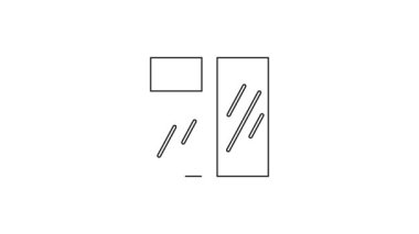 Beyaz arkaplanda siyah çizgi simgesi var. 4K Video hareketli grafik canlandırması