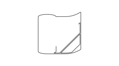 Beyaz arkaplanda siyah çizgi duvar kağıdı simgesi izole edildi. 4K Video hareketli grafik canlandırması