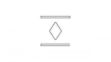 Siyah çizgi sihirli halı simgesi beyaz arkaplanda izole edildi. 4K Video hareketli grafik canlandırması