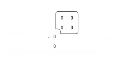 Beyaz arkaplanda siyah çizgi oyun zar simgesi izole. Kumarhane kumarı. 4K Video hareketli grafik canlandırması