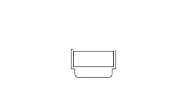 Seyahat simgesi için siyah bavul beyaz arkaplanda izole edildi. Seyahat bagaj tabelası. Seyahat bagaj ikonu. 4K Video hareketli grafik canlandırması