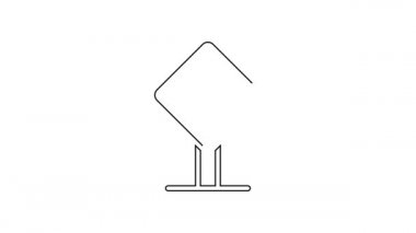 Siyah hat demiryolu geçiş ikonu beyaz arka planda izole edildi. Demiryolu tabelası. 4K Video hareketli grafik canlandırması