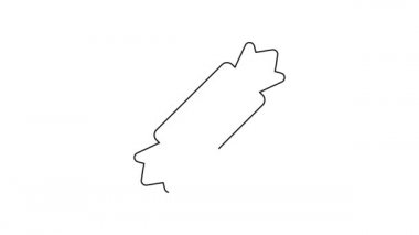 Siyah çizgi Candy simgesi beyaz arkaplanda izole edildi. Mutlu Noeller ve mutlu yıllar. 4K Video hareketli grafik canlandırması