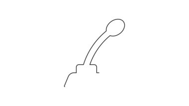 Siyah çizgi mikrofon simgesi beyaz arkaplanda izole edildi. Radyodaki mikrofondan. Sözcü işareti. 4K Video hareketli grafik canlandırması