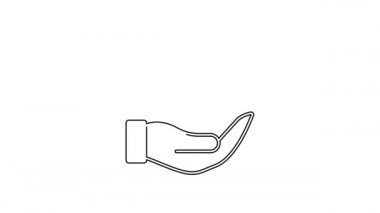 Beyaz arka planda siyah çizgi Lifebuoy ikonu izole edildi. Can simidi sembolü. 4K Video hareketli grafik canlandırması