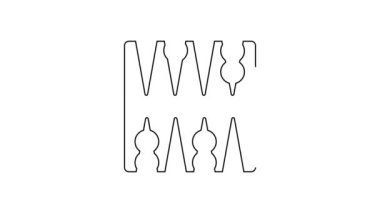 Siyah çizgi tavla tahtası simgesi beyaz arkaplanda izole edildi. 4K Video hareketli grafik canlandırması