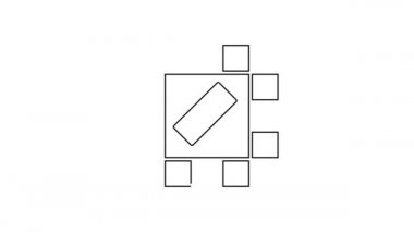 Siyah çizgi Masa oyun simgesi beyaz arkaplanda izole edildi. 4K Video hareketli grafik canlandırması