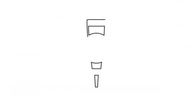 Beyaz arka planda siyah çizgi kremi ya da losyon kozmetik tüp ikonu izole edilmiş. Kadınlar için vücut bakım ürünleri. 4K Video hareketli grafik canlandırması