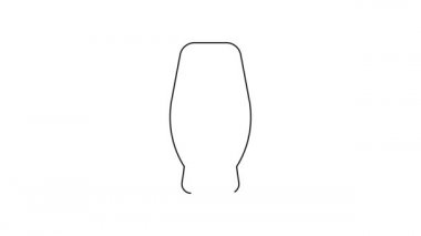 Beyaz arka planda izole edilmiş siyah çizgi şampuan ikonu. 4K Video hareketli grafik canlandırması