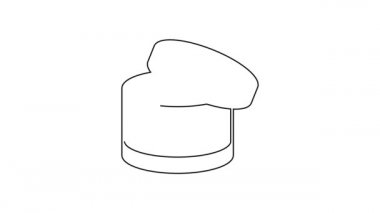 Beyaz arka planda siyah çizgi kremi ya da losyon kozmetik tüp ikonu izole edilmiş. Kadınlar için vücut bakım ürünleri. 4K Video hareketli grafik canlandırması