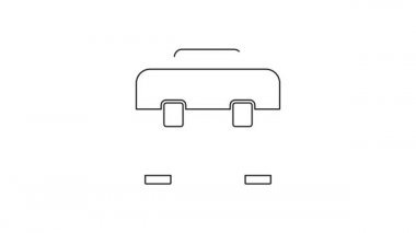 Beyaz arkaplanda siyah çizgi araç kutusu simgesi izole edildi. Alet kutusu tabelası. 4K Video hareketli grafik canlandırması