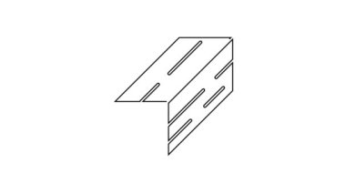 Siyah çizgi tahta kiriş simgesi beyaz arkaplanda izole edildi. Kereste kalası. 4K Video hareketli grafik canlandırması