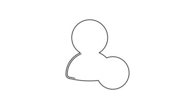 Siyah hat görüntülü sohbet konferansı simgesi beyaz arkaplanda izole edildi. Çevrimiçi iş görüşmesi formu. Uzak proje yönetimi. 4K Video hareketli grafik canlandırması