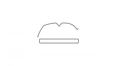 Kesilmiş bıçaklı siyah çizgili balıklar beyaz arka planda izole edilmiş. 4K Video hareketli grafik canlandırması