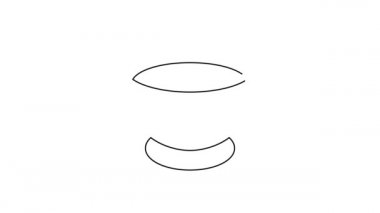 Beyaz arka planda izole edilmiş siyah çizgi soya sosu ikonu. 4K Video hareketli grafik canlandırması