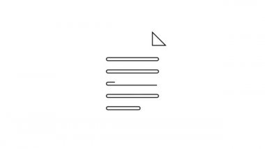 Beyaz arkaplanda siyah çizgi dosya simgesi izole edildi. Kontrol listesi simgesi. İş konsepti. 4K Video hareketli grafik canlandırması