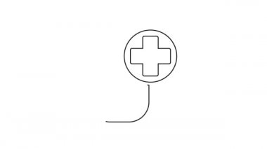 Siyah çizgi Meteoroloji termometresi beyaz zeminde izole edilmiş ısı ve soğuk ikonu ölçüyor. Termometre termometresi sıcak ya da soğuk hava gösteriyor. 4K Video hareketli grafik canlandırması