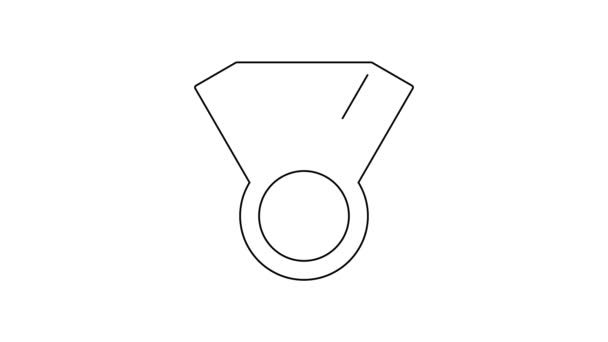 Ícone Medalha linha preta isolado no fundo branco. Símbolo do vencedor. Animação gráfica em movimento de vídeo 4K — Vídeo de Stock