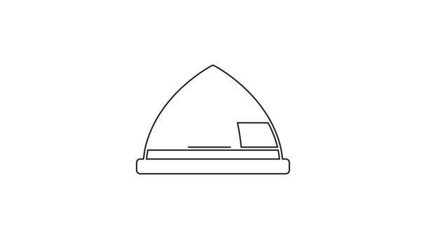Černá čára Hřiště horolezecké vybavení ikona izolované na bílém pozadí. Hřiště pro děti. Grafická animace pohybu videa 4K — Stock video