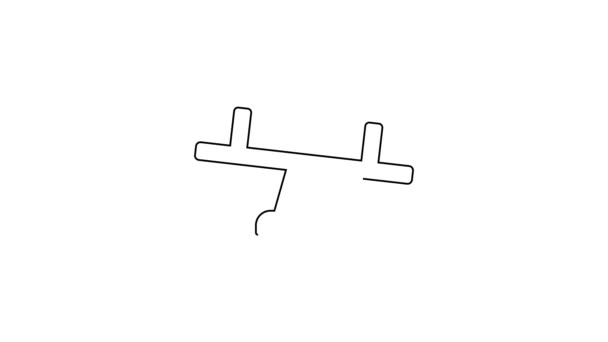 Svart linje Seesaw ikon isolerad på vit bakgrund. Teter lika ombord. Lekplatssymbol. 4K Video motion grafisk animation — Stockvideo