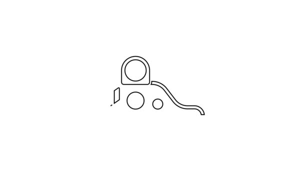 Zwarte lijn Schuif speeltuin pictogram geïsoleerd op witte achtergrond. Kinderen glijden. 4K Video motion grafische animatie — Stockvideo