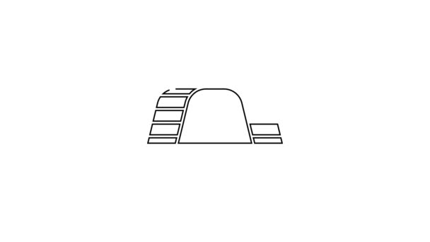 Icono de barra Monkey de línea negra aislado sobre fondo blanco. Animación gráfica de vídeo 4K — Vídeo de stock