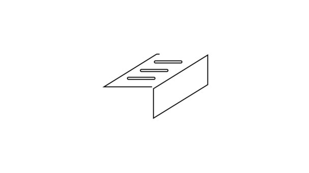 Línea negra Icono de ladrillo aislado sobre fondo blanco. Animación gráfica de vídeo 4K — Vídeos de Stock