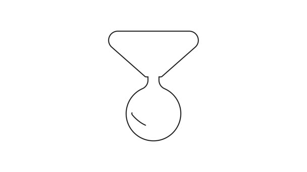 Ligne noire Médaillon sur une chaîne avec icône oculaire isolée sur fond blanc. Amulette magique avec oeil. Animation graphique de mouvement vidéo 4K — Video