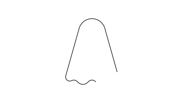 Ícone fantasma linha preta isolado no fundo branco. Feliz festa de Halloween. Animação gráfica em movimento de vídeo 4K — Vídeo de Stock