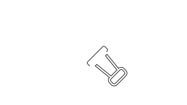Icono de Daga de línea negra aislado sobre fondo blanco. Icono del cuchillo. Espada con hoja afilada. Animación gráfica de vídeo 4K — Vídeos de Stock