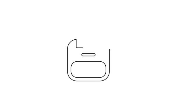 Icono de teleférico de línea negra aislado sobre fondo blanco. Signo funicular. Animación gráfica de vídeo 4K — Vídeo de stock