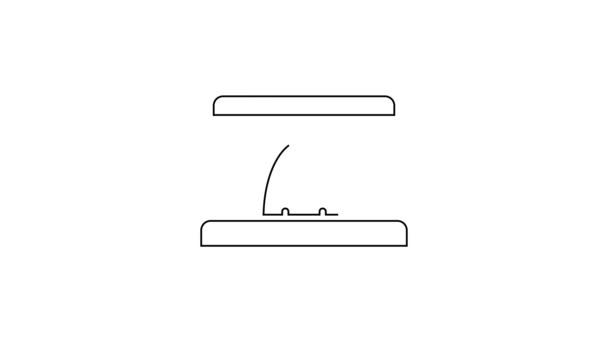 Zwarte lijn spoorwegtunnel pictogram geïsoleerd op witte achtergrond. Spoorwegtunnel. 4K Video motion grafische animatie — Stockvideo