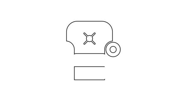 Černá čára Křeslo ikona izolované na bílém pozadí. Grafická animace pohybu videa 4K — Stock video