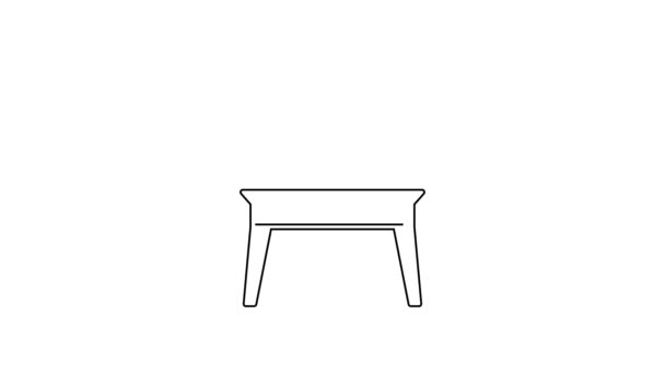 Ligne noire Dressing icône de table isolé sur fond blanc. Animation graphique de mouvement vidéo 4K — Video