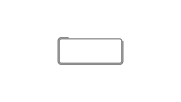Línea negra icono de la barra de vida del juego aislado sobre fondo blanco. Barra cardíaca de salud. Animación gráfica de vídeo 4K — Vídeo de stock